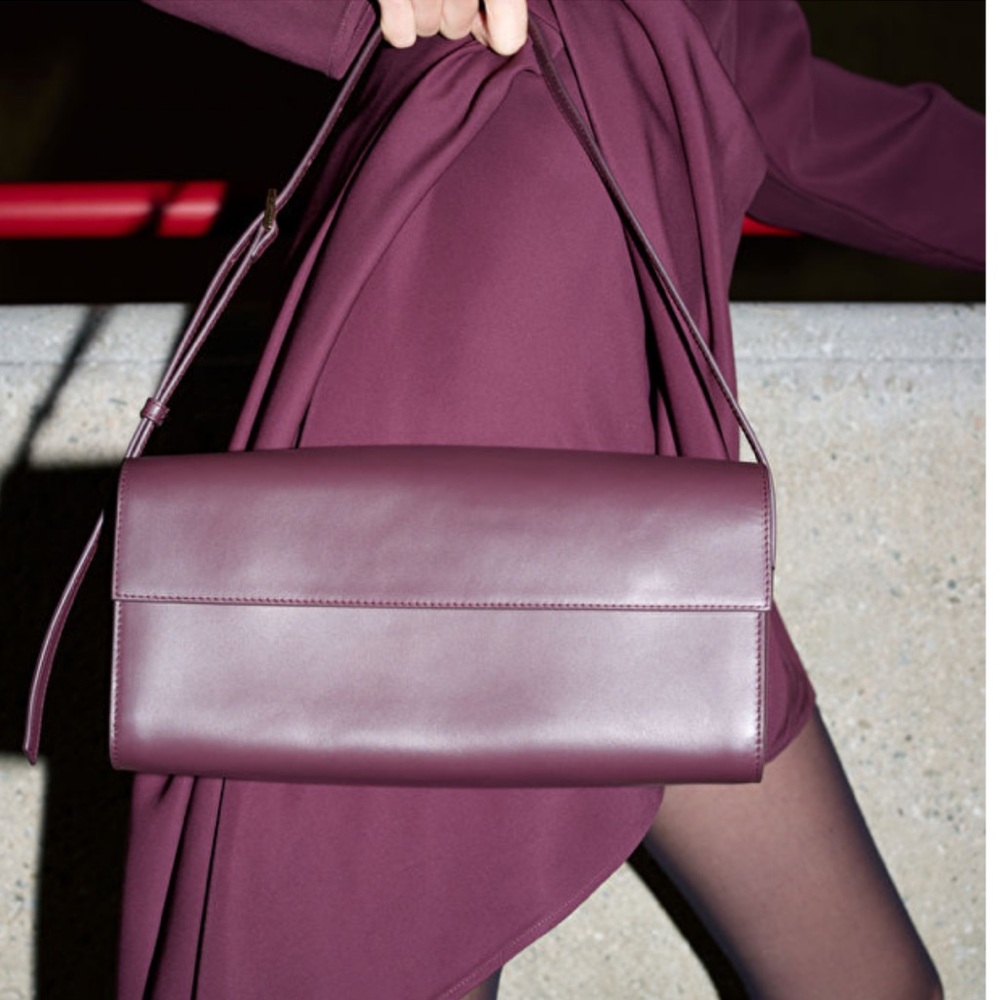 & Other Stories burgundy leather shoulder bag
